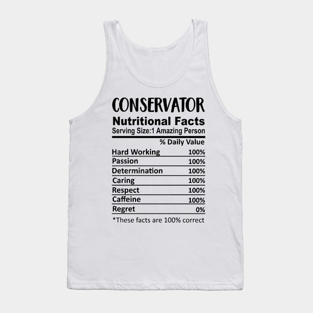 Conservator Nutrition Facts Funny Tank Top by HeroGifts